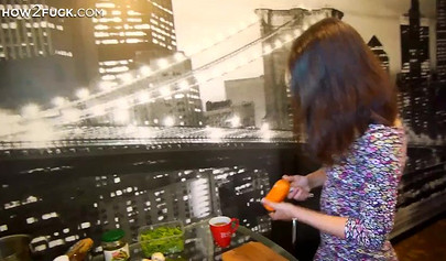 Lovely teen loves playing sex games with her bald partner