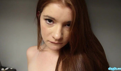 Redhead Ava Sparxxx gets her lovely booty fingered before delivering BJ