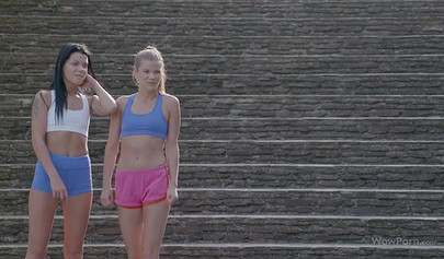 Wonderful girlfriends Sarah Kay & Sofia Like loving public FFM threesome