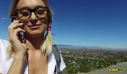 Magical teen Natalia Starr rides her hairy pussy on rich businessman's dick