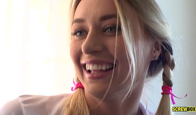 Magical teen Natalia Starr rides her hairy pussy on rich businessman's dick