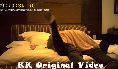 Sexy Asian doll in black stockings her banged on the cam