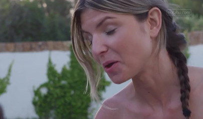 Petite blonde Gina Gerson rides cock outdoors