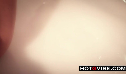 Slim blonde stripper squirts hard