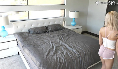 Blonde nanny Bella Rose will love to suck your big cock