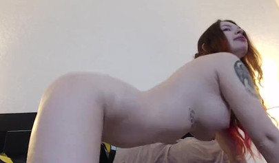 Hot amateur redhead slut sucks and rides small cock