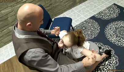 Elena Koshka spread her pussy lips to take a big cock