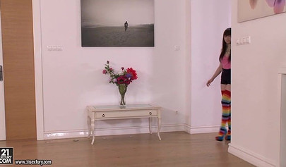 Naughty teen Luna Rival gets double penetrated by two older fuckers