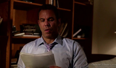 Skinny redhead secretary Alex Tanner gets fucked by her boss