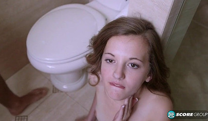 Tiny and horny Marissa Mae pounding in bathroom