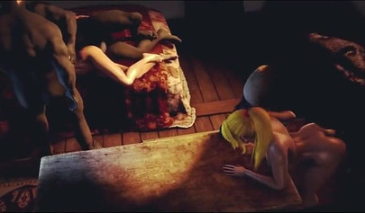 Slutty anime girl with monster boobs rides big cock