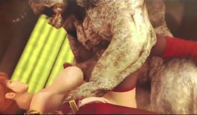 Slutty anime girl with monster boobs rides big cock