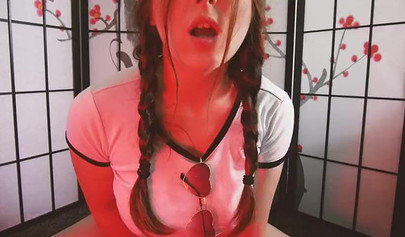 Amateur slut with big tits masturbates on camera