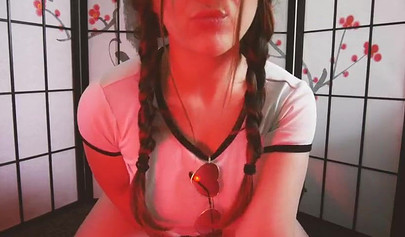 Amateur slut with big tits masturbates on camera