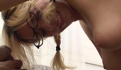 Nerdy hoe Lain Oi takes 2 big cocks inside her love holes