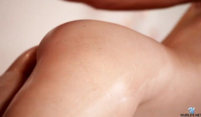 Blonde petite babe Samantha Rone hardcore fucked in this oily action