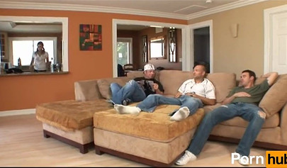 Skinny teen Amber Rayne gets more cocks that she can handle