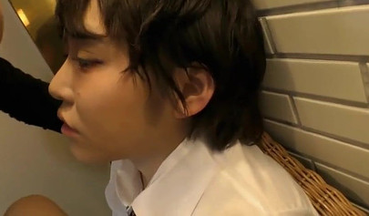 Short haired Japanese schoolgirl gets her pussy fingered