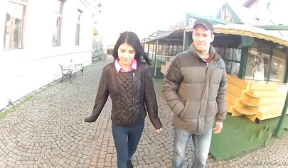 Brunette chick gives both of her holes in nasty threesome banging