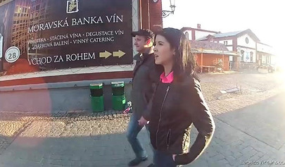 Brunette chick gives both of her holes in nasty threesome banging