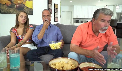 Petite chick Liza Rowe seduces her stepdad and gives him her snatch