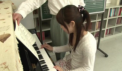 Professor getting wild sex in classroom with Asian teens