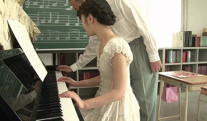 Professor getting wild sex in classroom with Asian teens