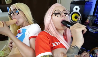 Hot foursome with Purple Bitch and her blonde friend