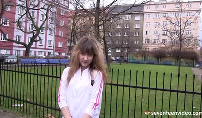 Petite girl with small tits Elly Justin getting pounded by her BF