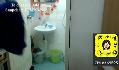 Amateur babe with hairy pussy spied in the bathroom