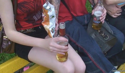 Hot students with small tits enjoy cum and nasty sex party