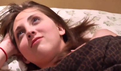 Brunette amateur girl Nickey Huntsman loves riding daddy's stiff dick