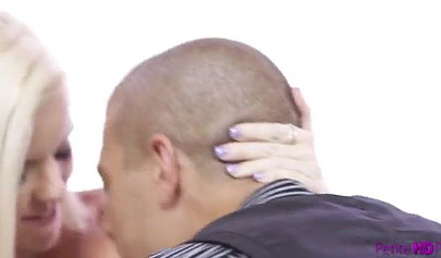 Thin blondie Halle Von gets hardcore fucked by a kinky guy