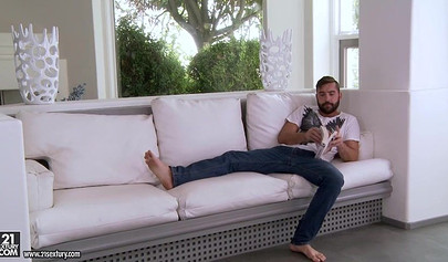 Blonde cute honey Sammie Daniels receives dick after footjob