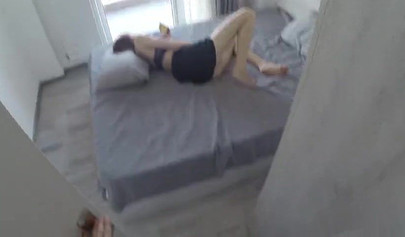 Busty sister gets caught masturbating so stepbro bangs her brains out POV