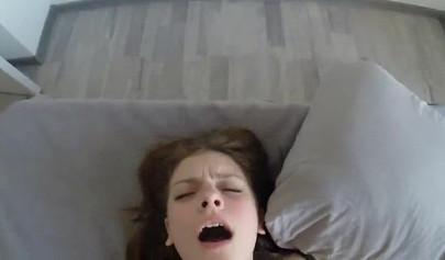 Busty sister gets caught masturbating so stepbro bangs her brains out POV