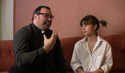 Old man pleasures this petite brunette hottie with small boobies Lil Maya