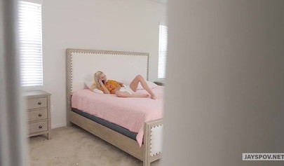 Irresistible blonde teen Kiara Cole taking stepbrother's sperm after hardcore intercourse