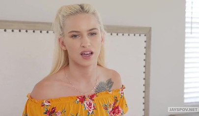 Irresistible blonde teen Kiara Cole taking stepbrother's sperm after hardcore intercourse