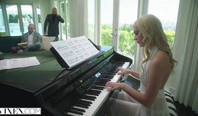 Blonde petite chick Kenna James gets hardcore ramming by her horny piano teacher