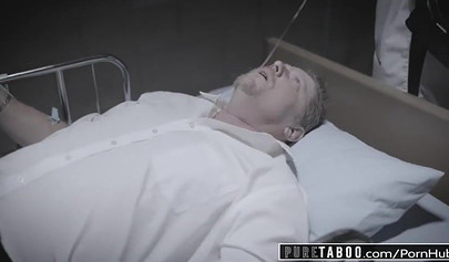 Brunette babe Jaye Summers can't say not to her stepdad's boner