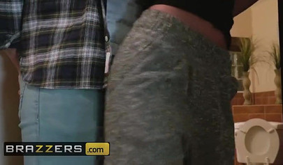 Slim blonde stepdaughter Emma Hix loves big dicks