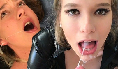 Compilation with horny amateur blonde taking big facial cumshots