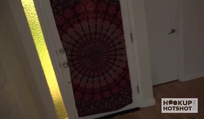 Skinny brunette slut Aria Haze takes boner deep in her throat and pussy