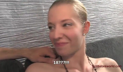 Hot blonde slut Angel Hott fingers her cunt while getting anal fucked