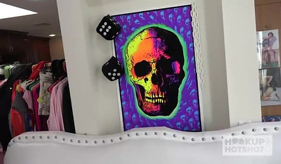 Slutty brunette with small tits gets throat and pussy fucked by big dick