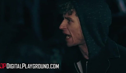 Horny babes Abella Danger and Joanna Angel make an outdoor threesome