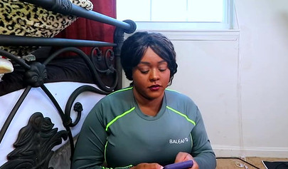 Chubby ebony stepmom Jade Jordan takes big black cock in doggystyle pose