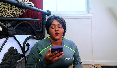 Chubby ebony stepmom Jade Jordan takes big black cock in doggystyle pose