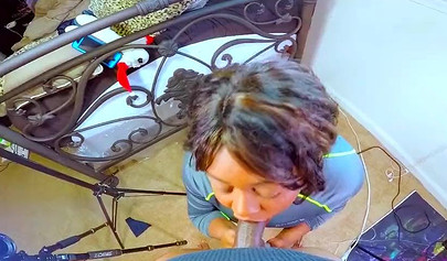 Chubby ebony stepmom Jade Jordan takes big black cock in doggystyle pose